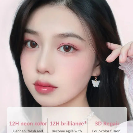 4 Square Grid Face Blusher Vibrant Orange Makeup Blush Palette Cheek Contour Blush Powder Matte Blusher Korean Makeup Tint Blush