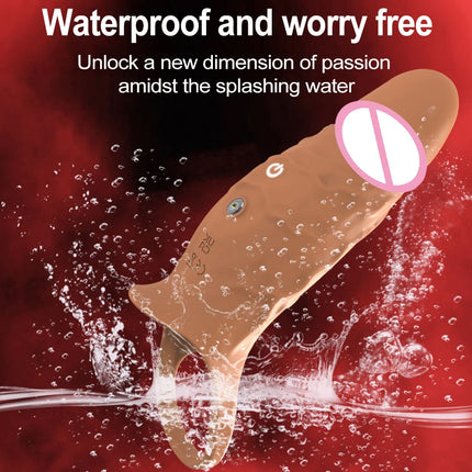 Soft Penis Sleeve Enlargement Sleeve Penis Testicles G-Spot Stimulation With 10 Vibrations Adult Sex Toys for Men Women