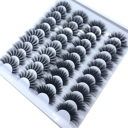 20 pairs 3D Mink Lashes Natural False Eyelashes Dramatic Volume Fake Lashes Makeup Eyelash Extension Silk Eyelashes