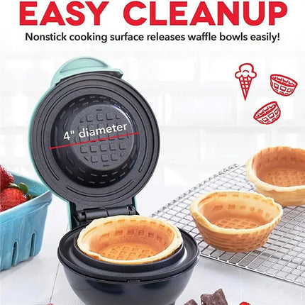 【LAST CHANCE】For Home Kitchen Mini Waffles Bowl Maker Machine Egg Tart Ice Cream& Egg Roll Maker Breakfast Maker EU Plug