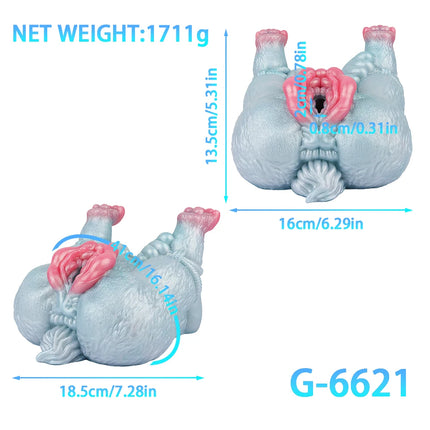 SHAZ 2.1kg Heavy Masturbation Cup, Medical-grade Liquid Silicone, Two Channel Onahole Stroker Male Masturbator Adult Toy for Men
