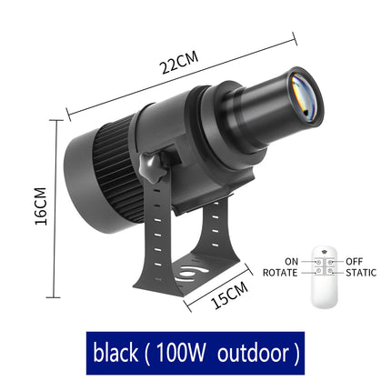 Custom Led HD Gobo Logo Projector Indoor Outdoor Ip67 Waterproof Rotating Advertising Image Projection Light For Floor Wedding