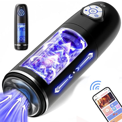 App Controlled Sex Toys for Men Male Masturbator Automatic Cup 10 Thrusting &Rotating Penis Stimulation Electric Male Stroker