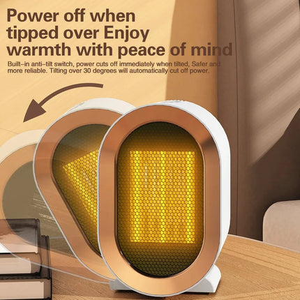 1200W Portable Electric Heater Mini Desktop Fan Heater Smart Warm Air Machine Home Bedroom Office Winter Heater
