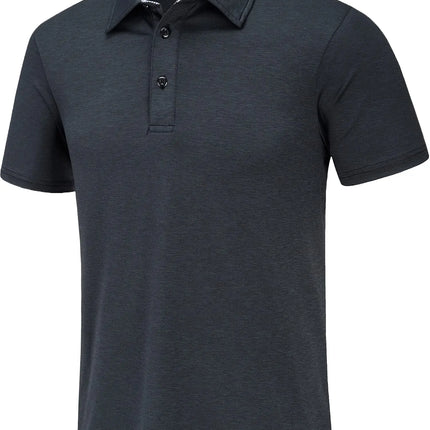 TACVASEN Summer Polo T-shirts Mens Casual Short Sleeve Shirts 3 Buttons Down Quick Dry Breathable Golf Fishing Pullover Workwear