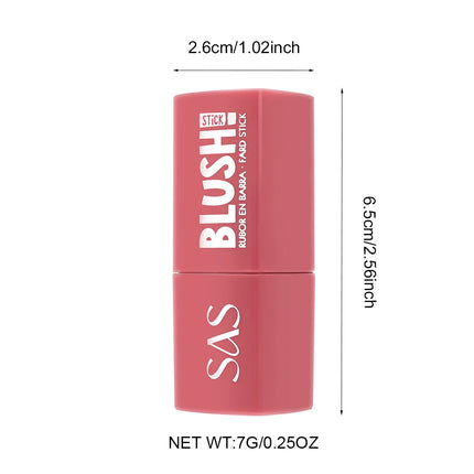 USHAS 3-in-1 Color Contouring Blush Stick Blush Contouring Natural Makeup Waterproof Long-lasting Lipstick