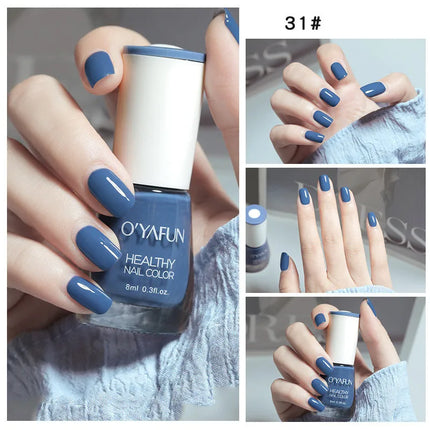 40 Colors Nail Polish Quick Dry No-bake Lasting Water-based Tearable Manicure Not Easy To Fade Semi-permanent Varnish Nail Art