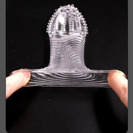 Condom with Spikes Extension Reusable Condom Penis Sleeve Male Enlargement Time Delay Spike Clit Crystal Condoms