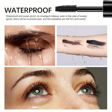 Black 5D Mascara Thickening ,Lengthening Curling Waterproof Long Lasting Liquid Fiber Mascara Makeup Lash Eyelash Extension Beau