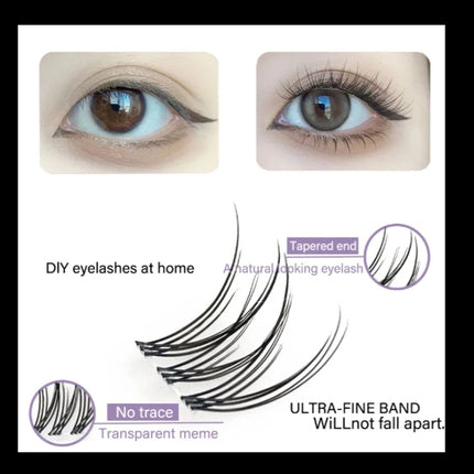 120 bundles Mink False Eyelash Natural Fishtail Lash 3D Russian Individual Eyelash Extension Cluster Makeup Tool Wholesale