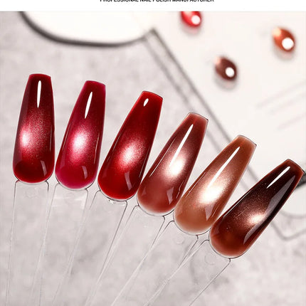 Cat Eye Enamel Ruby Glass Beads Nail Polish 9-Color Pop Cat Eye Enamel Solid Color Nail Polish Nail beauty Not Easy To Fade