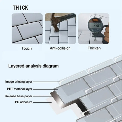 Waterproof Self Adhesive Tile Wall Stickers Oil-proof Anti Fouling Wall Decal Heat-resistant Moisture-proof Stove Sticker