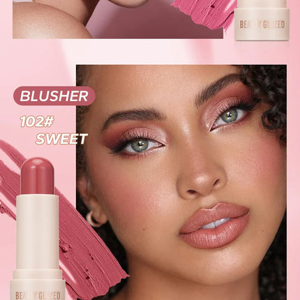 BEAUTY GLAZED multi-colour matte highlight blush stick glazed non-stick glass delicate and supple multi effect makeup