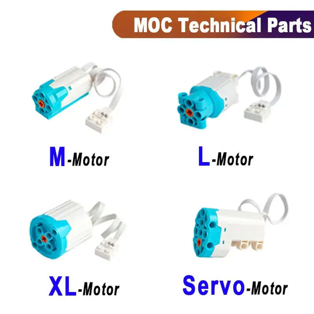 Blue Upgraded Motor M/L/XL Power Functions Building Blocks Programmable 8 Way APP Remote Control For Technical Car Modify