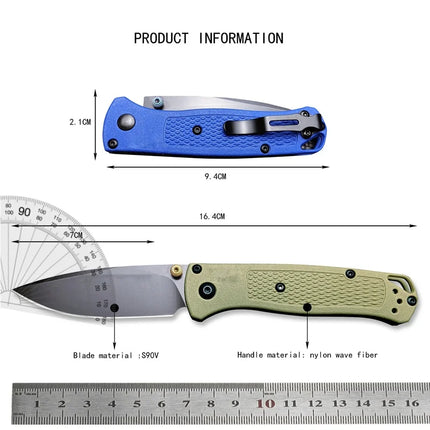 BM533 5 colors Outdoor Camping  Nylon Wave Fiber Handle Fishing Hunting Survival EDC Folding Knife