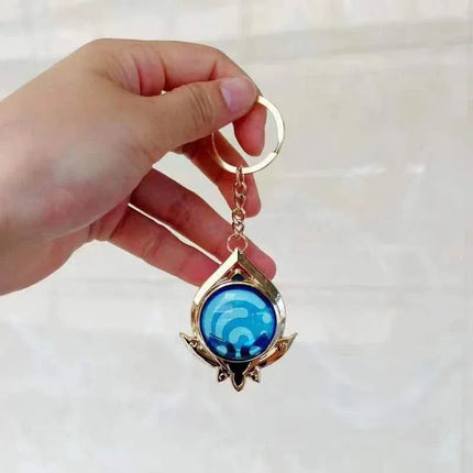 Game Impact Fontaine Sumeru Wanderer Light Pervious Key Chain 7 Element Eye Of Original God Cosplay Toy KeyRing