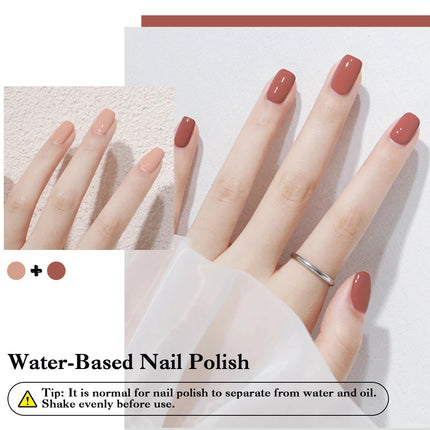 2pcs 8ml Water-Based Nail Polish Set Long Lasting Quick Drying No Need of Lamp to Cure Nail Supplies Vernis for Nails Manicure