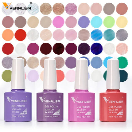 #758 Milky White Venalisa Nail Gel Polish Pearl Color Fall Nails TPO Free Long Wear Diamond Top Soak Off UV LED Gel Nail 7.5ml