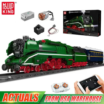 Mould King 12007 Technical Car Toys The APP&RC Motorized BR18 201 German Express Train Model Building Blocks Bricks Kids Gift