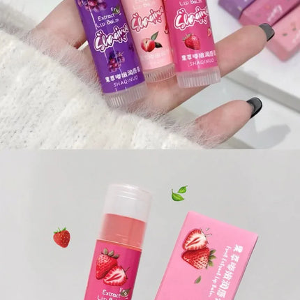 Jelly Fruit Lip Balm Plant Extract Moisturizing & Nourishing Lip Pomade Lasting Hydrating Lip Gloss Care Juicy Peach Lipsticks