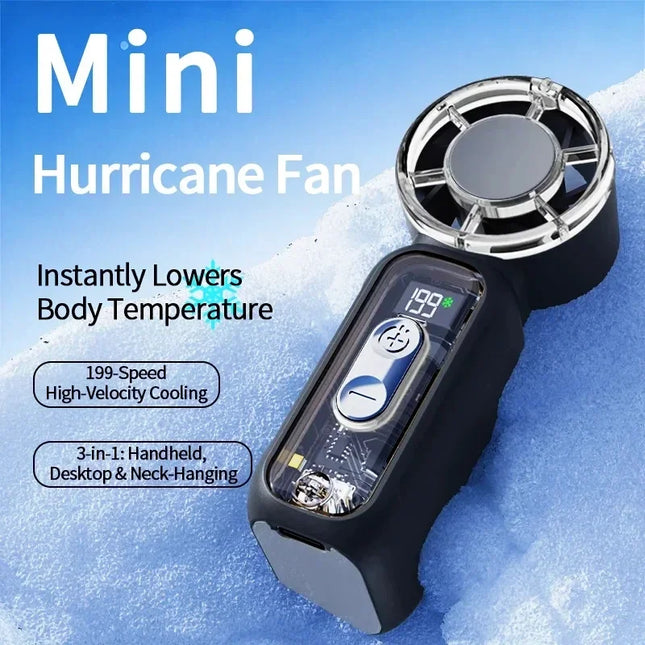 Lenovo Ultra-Quiet Fan Powerful Wind Summer Super Mini USB Rechargeable Quiet Digital Display High-Speed Pocket Fan New