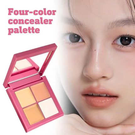 Four Color Concealer Waterproof Covers Acne Scars And Dark Circles Nasolabial Fold Lightweight Facial Brightening Foundation