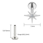 Tit 1.2x8x7.4mm / Earrings / Ears|Star