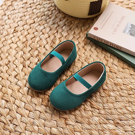 New Girl Dresses Casual Shoes Simple Fashion Children Leather Shoes Solid Color Spring Autumn Kids Princess Ballet Flat Shoes
