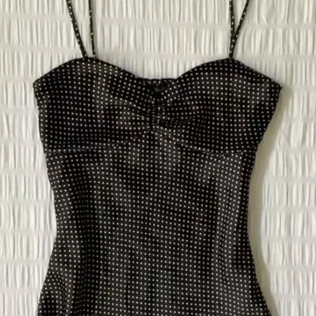 French Vintage Polka Dot Camisole Vest Women Summer Folds Sleeveless Y2k Crop Halter Tops Sweet hottie Slim Outerwear Tanks