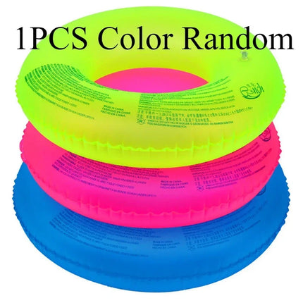 Summer Pool Fluorescent Inflatable Toys Outdoor Swimming Ring Color Random Beach Swimming Floating Water Toys for Kids Adults