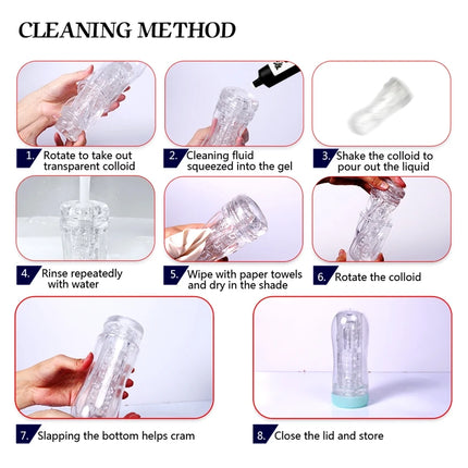 Adult Male Masturbator Cup Soft Pussy Sex Toys Transparent Vagina Men Endurance Exercise Sex Supplies Vacuum Pocket Cup for Men