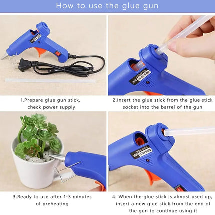 20W Hot Melt Glue Gun Car High Temperature Thermo Electric Tool Industrial Mini Guns With 7x150mm Glue Sticks Car Repair Tool