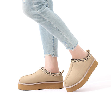 Comwarm Winter Fuzzy Women's Slippers Fluffy Warm Outdoor Slides High Quality Cotton Shoes Platform Plush Lining Women Slippers