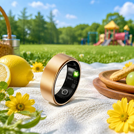 Smart Ring Fitness Tracker Health Sleep Monitor with Blood Pressure Heart Rate Oxygen Monitoring for Women Men Gol
