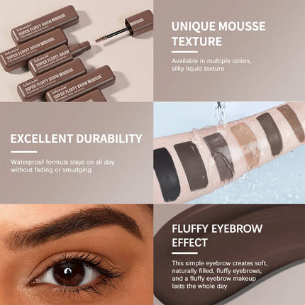 Superfluff Volumizing Brow Mousse Tint for Eyebrows Tinted Brow Gel  Brown Long Lasting Waterproof Eyebrow Tattoo  Dye Cosmetics