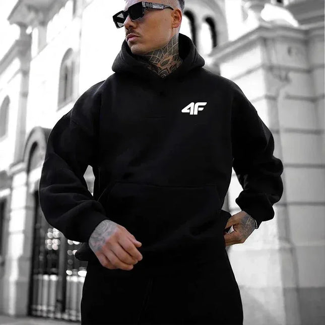 Men's hooded sweatshirt for all seasons; daily leisure, comfortable for outdoor, hooded jacket for gym; trendy men's clothing