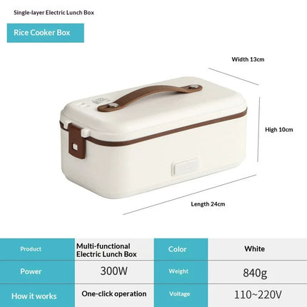 Hot Selling Stainless Steel Portable Electric Heating Lunch Box With Auto Warming Function for Office Travel and Camping Use