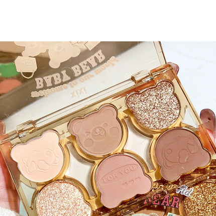 6 Colors Eye Shadow Palette Iris Purple Glitter Pearly Eyeshadow Palette Fashion Korean Shiny Eye Shadow Charming Eye Makeup