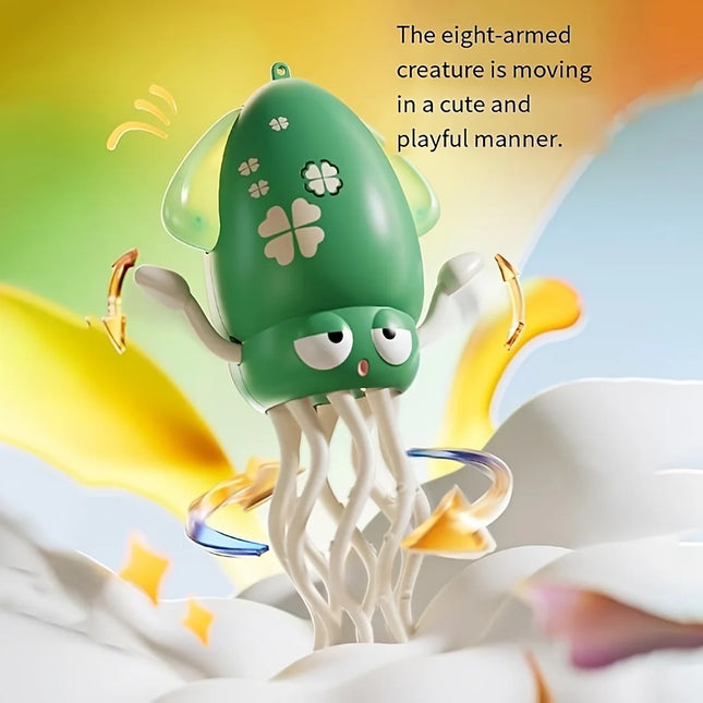 This Electric Dancing Octopus Toy Features a 2-in-1 Upright Dancing and Crawling Mode, LED Lights, Catchy Music, and Intelligent Obstacle Avoidance. Suitable for Infants and Toddlers, It's a Perfect Gift for Birthdays, Childr