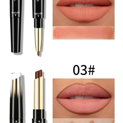 2 In 1 Lipstick lipliner Matte Highly Pigmented Waterproof Long Lasting Non stick Cup Lip Makeup