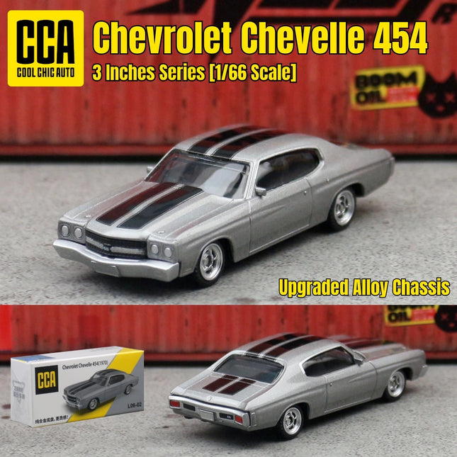 1/66 Chevrolet Chevelle 454 Miniature Model CCA 1:64 3" Zinc Alloy Toy Car Vehicle Free Wheels Diecast Collection Gift For Kid