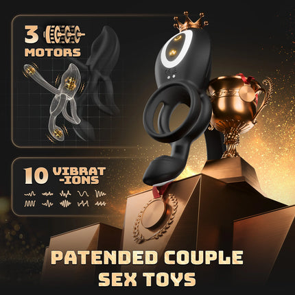 Kushor 4in1 Vibrating Cock Ring Vibrator Penis Ring G Spot Clit Stimulator Men Ejaculation Delay Remote Control Couple Sex Toy
