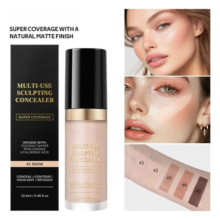 Super Coverage Concealer Multi-Use Cream Oil Free Long Lasting Hydrating Cover Contour Highlight and Retouch Face Makeup