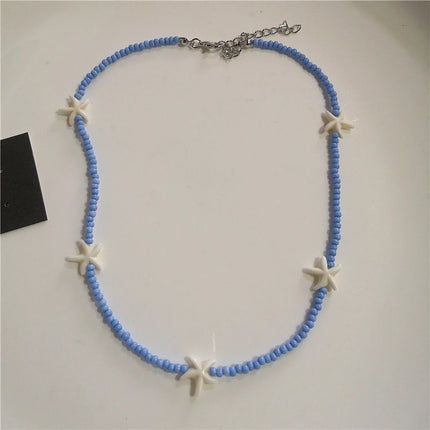Bohemian Cute Ceramic Fish Acrylic Star Pendant Bead Choker Necklace Beach Summer Charm Y2K Neck Accessories Jewelry For Women