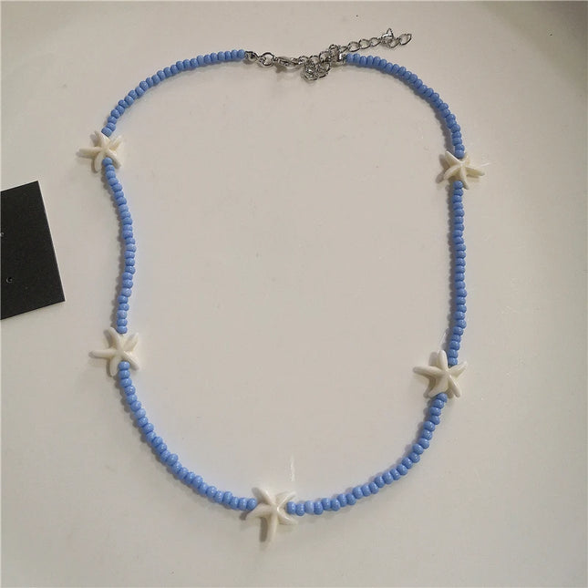 Bohemian Cute Ceramic Fish Acrylic Star Pendant Bead Choker Necklace Beach Summer Charm Y2K Neck Accessories Jewelry For Women