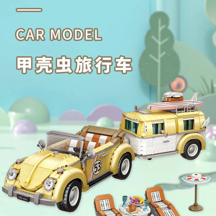 LOZ Beetle Station Wagon RV Small particle 2228PCS creative children's adult building blocks educational toy