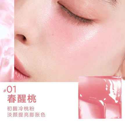 Judydoll Water Light Cream Hydrating Blush Multi Purpose Moisturizing High Light Expanding With Puff Long-lasting Face Makeup
