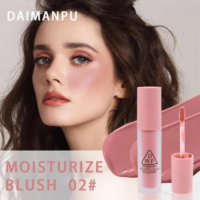 Pink Liquid Powder Blusher Creates Healthy Ruddy Complexion  Waterproof Moisturizing  Hard To Take Off Makeup Facial Cosmetics