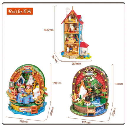 Original Rolife Moomin House Attic DIY Handmade House Kawaii Miniature Model Desktop Assembly Decoration Toy Gift Festival Gift
