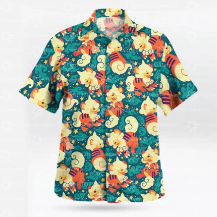 2026 SUMMER New Snorlax Hawaiian Shirt Tropical Anime Aloha Shirt Summer Sports Men's T-Shirt Children's Clothing Tee Y2k Woman